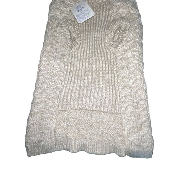 NWT Top Paw Thick Tan Metallic Floral Turtleneck Cable Sweater Winter Dog XL - Picture 6 of 6